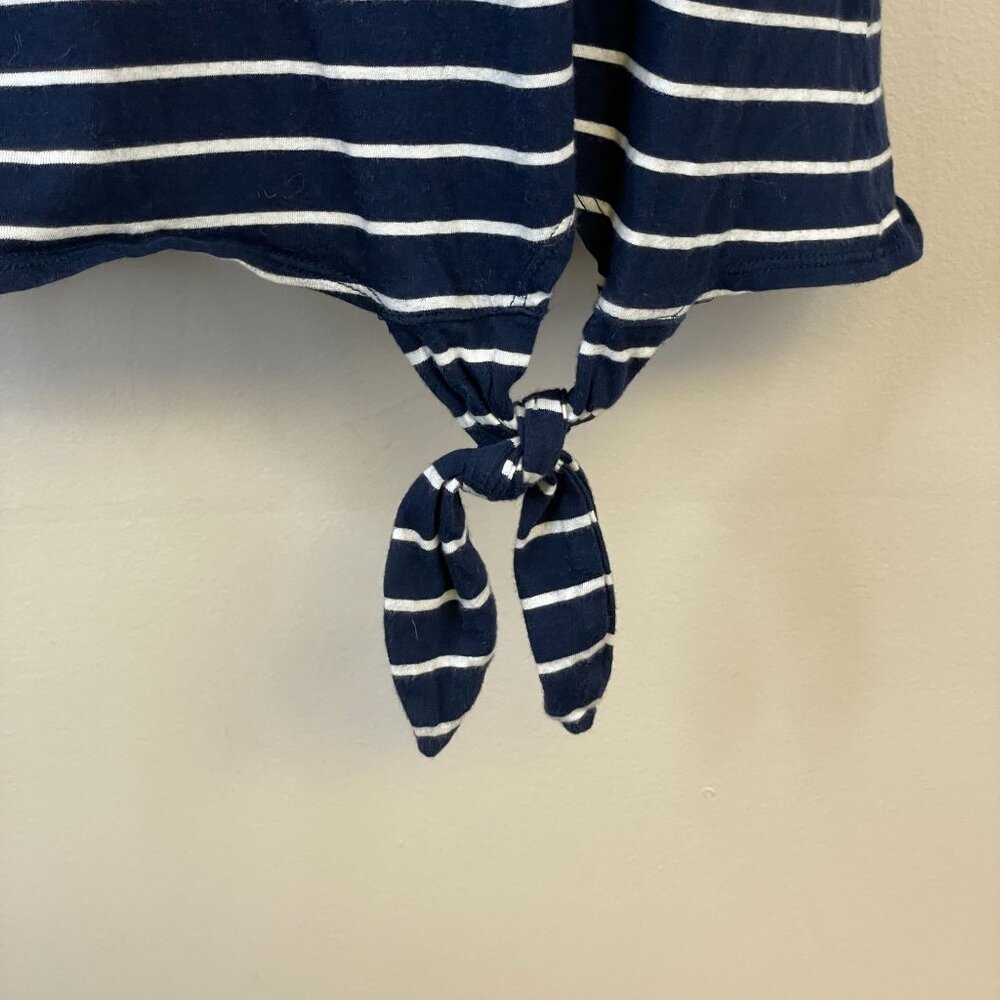 Lauren Ralph Lauren Top Womens Medium Coastal Stripe Tie Front Nautical Capsule - Picture 3 of 10